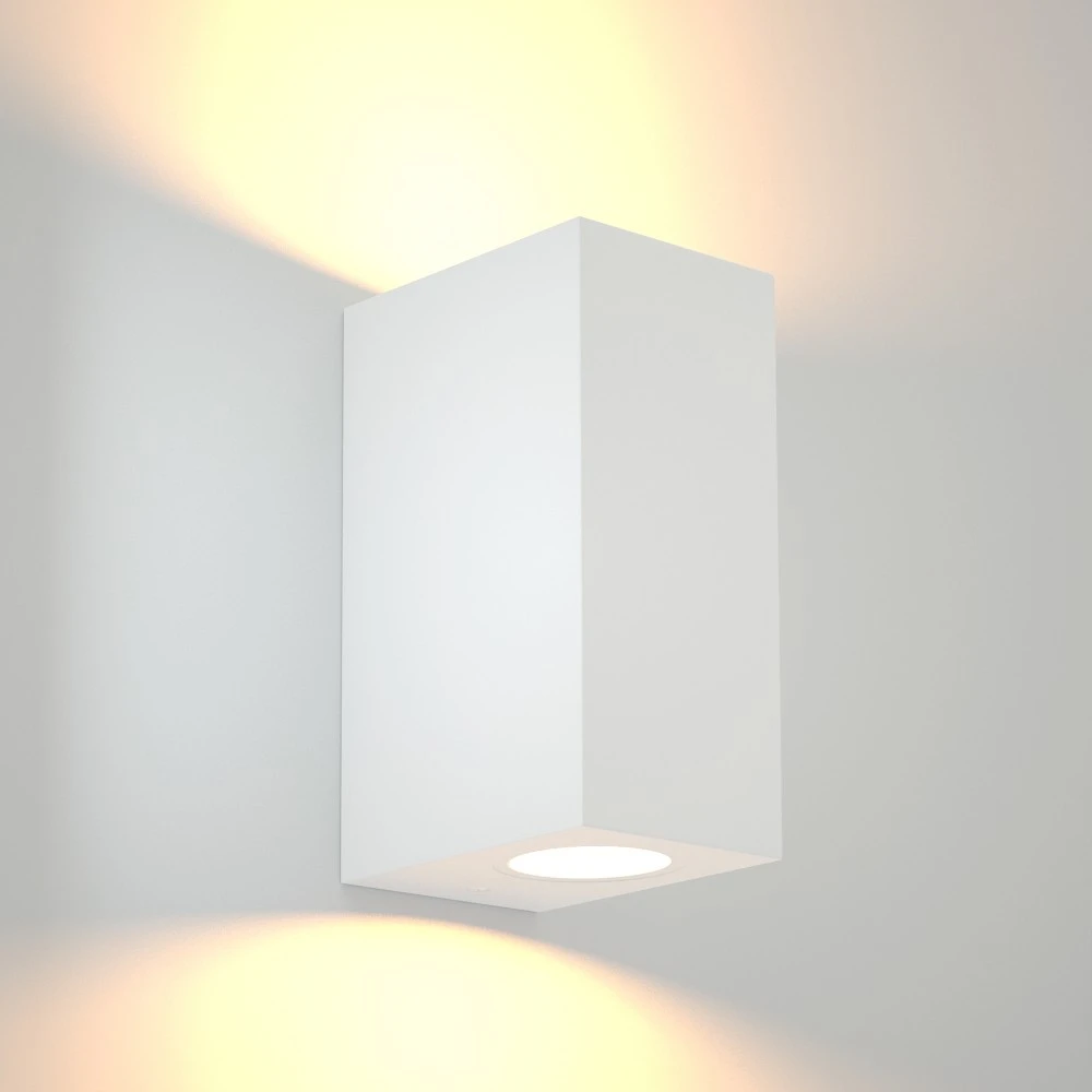 Havasu 2xGU10 Απλίκα Εξωτερικού Χώρου Up-Down Λευκό IP54 D:14.7cm x 9cm - it-Lighting