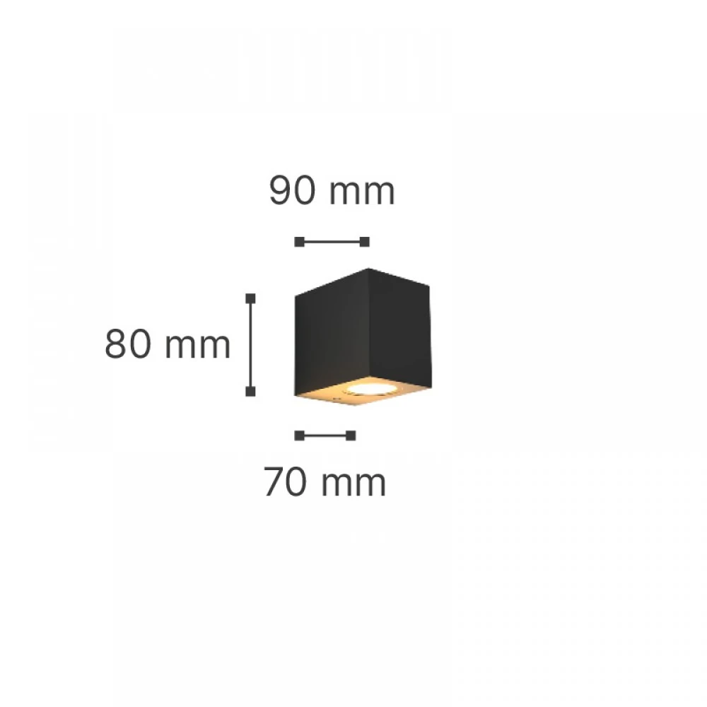Norman 1xGU10 Απλίκα Εξωτερικού Χώρου Up ή Down Γκρι IP54 D:8cmx7cm - it-Lighting