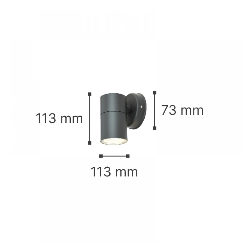 Eklutna 1xGU10 Απλίκα Εξωτερικού Χώρου Γκρι IP44 D:11.3cm x11.3cm - it-Lighting