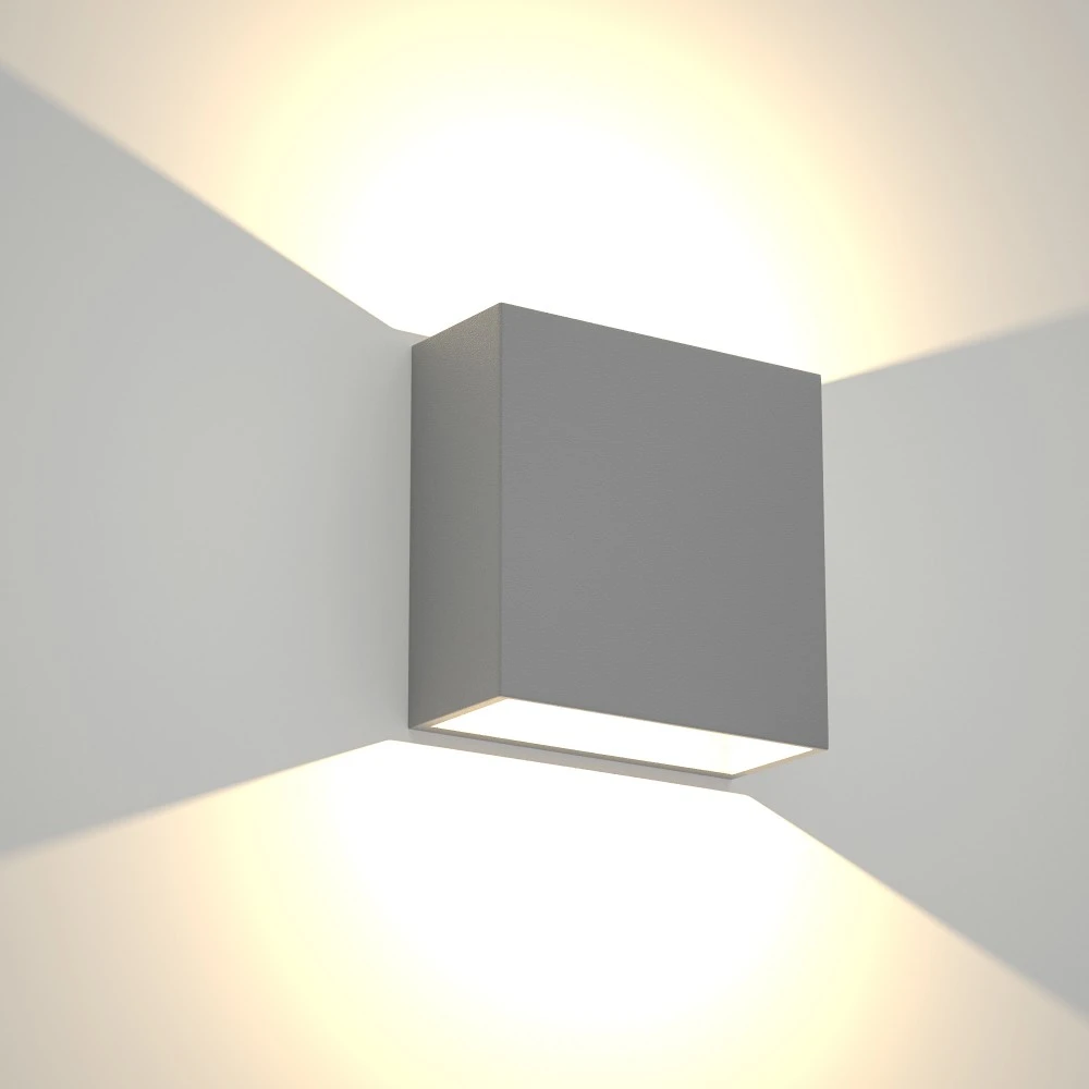 Yellowstone LED 4W 3000K Απλίκα Up-Down Adjustable Εξωτερικού Χώρου Γκρι IP65 D:12x12cm  - it-Lighting