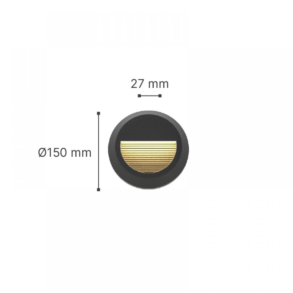 Maroon LED 2W 3CCT Απλίκα Εξωτερικού Χώρου Γκρι IP65 D:15cmx2.7cm - it-Lighting