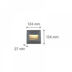 Salmon LED 2W 3CCT  Απλίκα Εξωτερικού Χώρου Γκρι IP65 D12.4x12.4cm - it-Lighting
