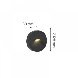Horseshoe LED 2W 3CCT Απλίκα Εξωτερικού Χώρου Ανθρακί D12.8cmx3cm - it-Lighting