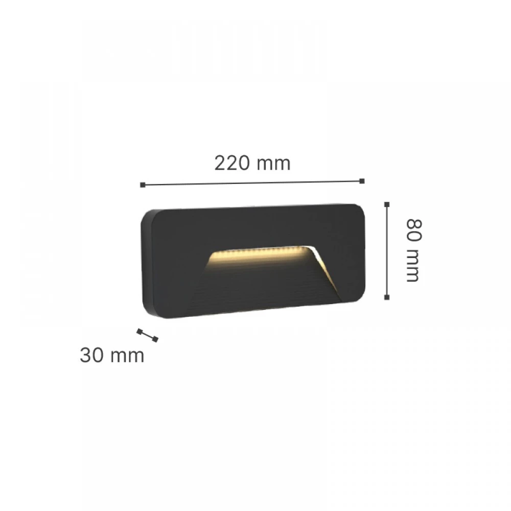 Kentucky LED 3W 3CCT Απλίκα Εξωτερικού Χώρου Λευκό IP65 D:22cmx8cm - it-Lighting