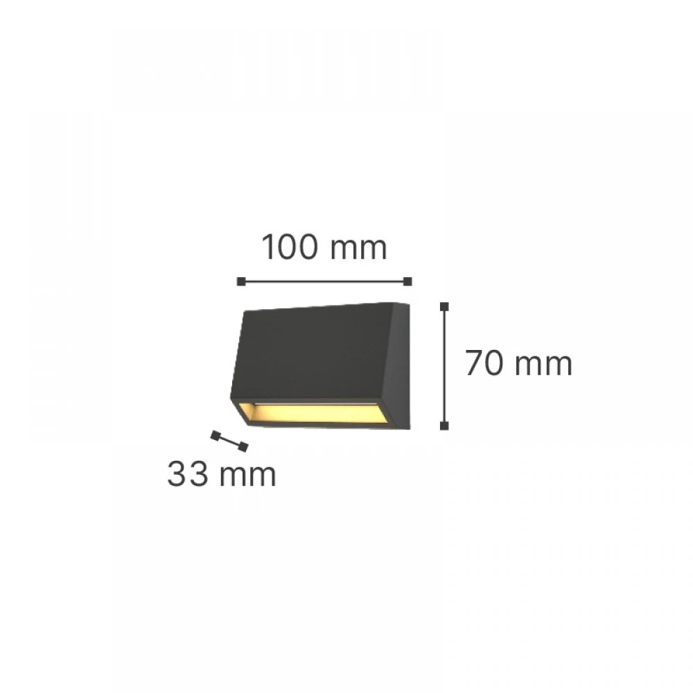 LED 3W 3CCT Απλίκα Εξωτερικού Χώρου Γκρι IP65 D10cmx7cm - it-Lighting