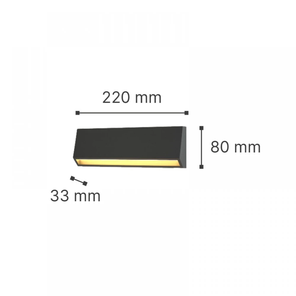 LED 4W 3CCT Απλίκα Εξωτερικού Χώρου Ανθρακί IP65 D22cmx8cm - it-Lighting