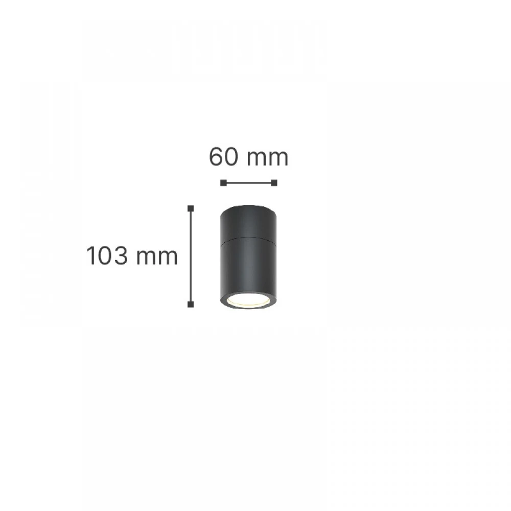 Chelan 1xGU10 Φωτιστικό Σποτ Εξωτερικού Χώρου Γκρι IP44 D:10.3cm x 6cm - it-Lighting