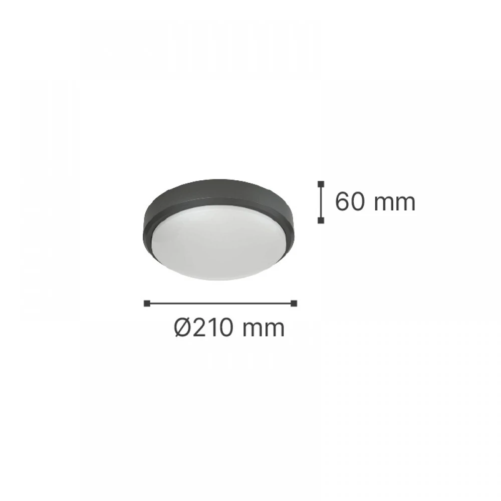Echo LED 15W 3CCT Φωτιστικό Οροφής Εξωτερικού Χώρου Ανθρακί D:21cm x 6cm - it-Lighting