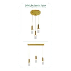 Inlight Κρεμαστό φωτιστικό από Γυαλί Και Χρυσό Σώμα 1xG9 - LUXIA MAESTA