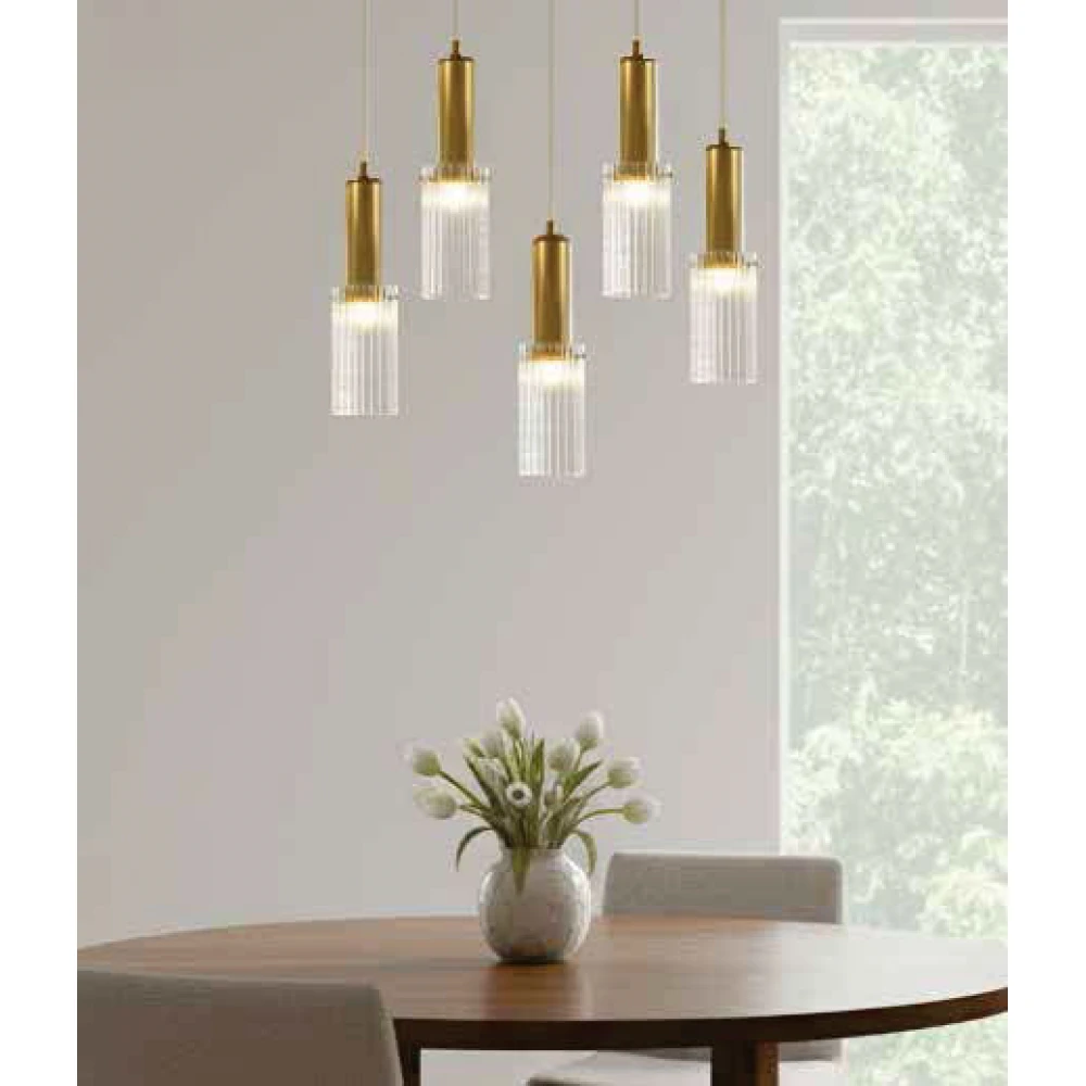 Inlight Κρεμαστό φωτιστικό από Γυαλί Και Χρυσό Σώμα 1xG9 - LUXIA MAESTA