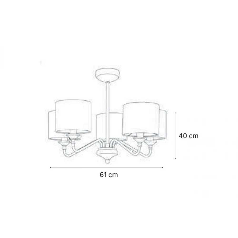 Inlight Κρεμαστό φωτιστικό Από Λευκή Πατίνα 5xE27 - LUXIA ELARA
