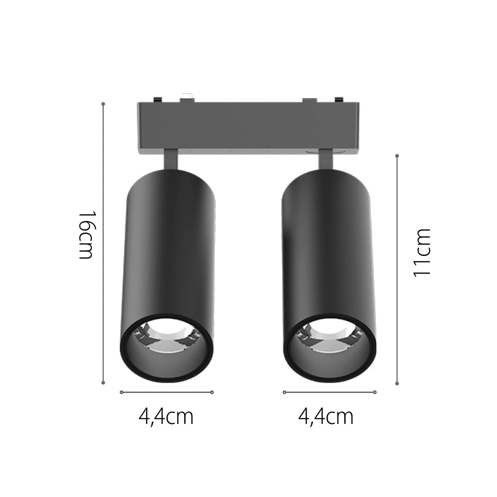 InLight Φωτιστικό LED 2x9W 3000K για Ultra-Thin μαγνητική ράγα σε λευκή απόχρωση D:16cmX4,4cm