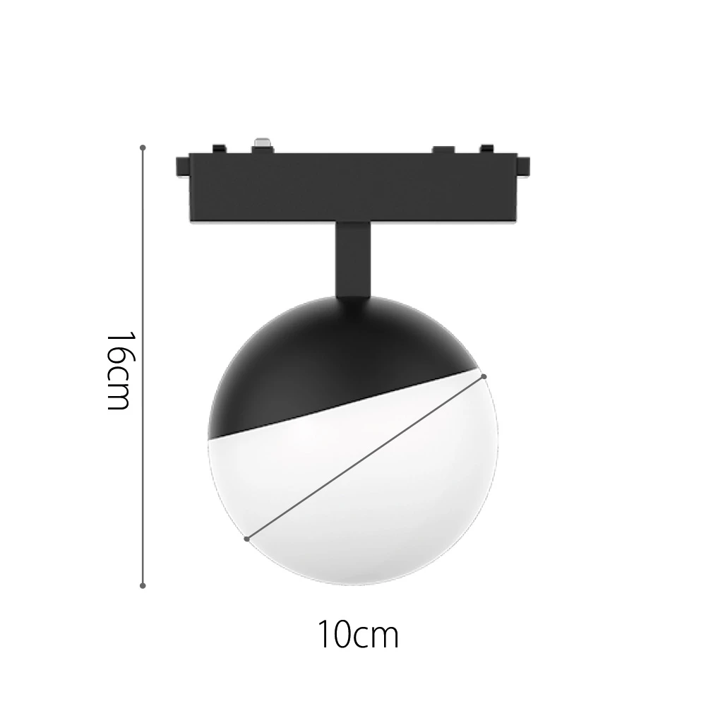 InLight Φωτιστικό LED 6W 3000K για Ultra-Thin μαγνητική ράγα σε μαύρη απόχρωση D:10x16cm