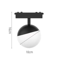 InLight Φωτιστικό LED 6W 3000K για Ultra-Thin μαγνητική ράγα σε μαύρη απόχρωση D:10x16cm