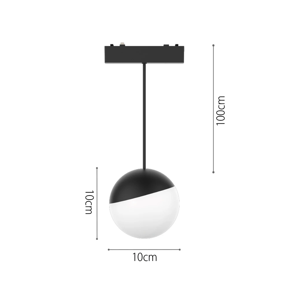 InLight Φωτιστικό LED 6W 3000K για Ultra-Thin μαγνητική ράγα σε μαύρη απόχρωση D:10cm