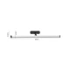 InLight Φωτιστικό LED 20W 3000K για Ultra-Thin μαγνητική ράγα σε μαύρη απόχρωση D:80x8,7cm