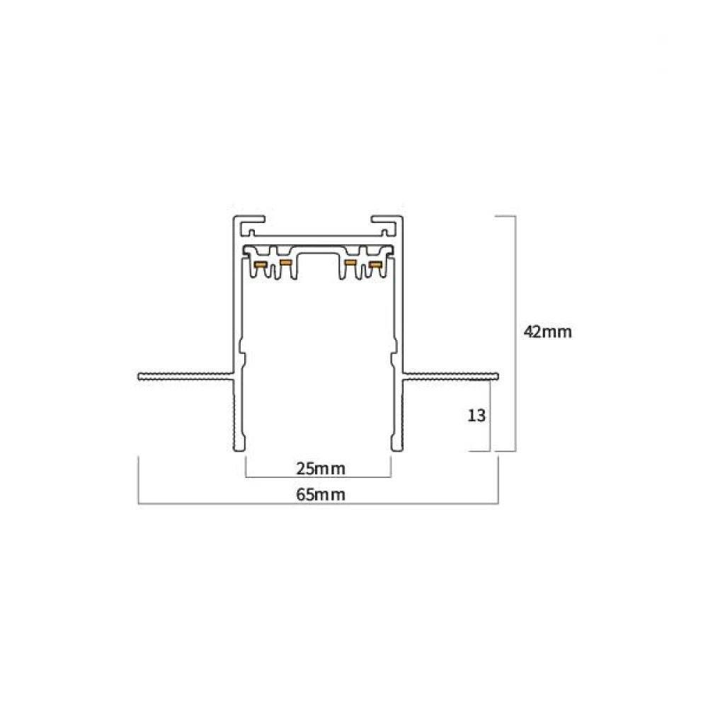 InLight Μαγνητική ράγα Χωνευτή 220V με κάλυμμα μαύρη D:2m (TRM20022)