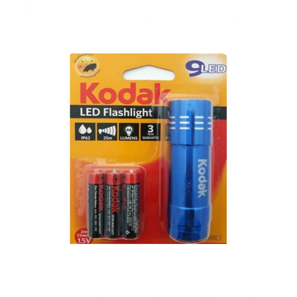 Φακός Μπαταρίας 46 lumen FLASHLIGHT 9 LED Μπλε - KODAK