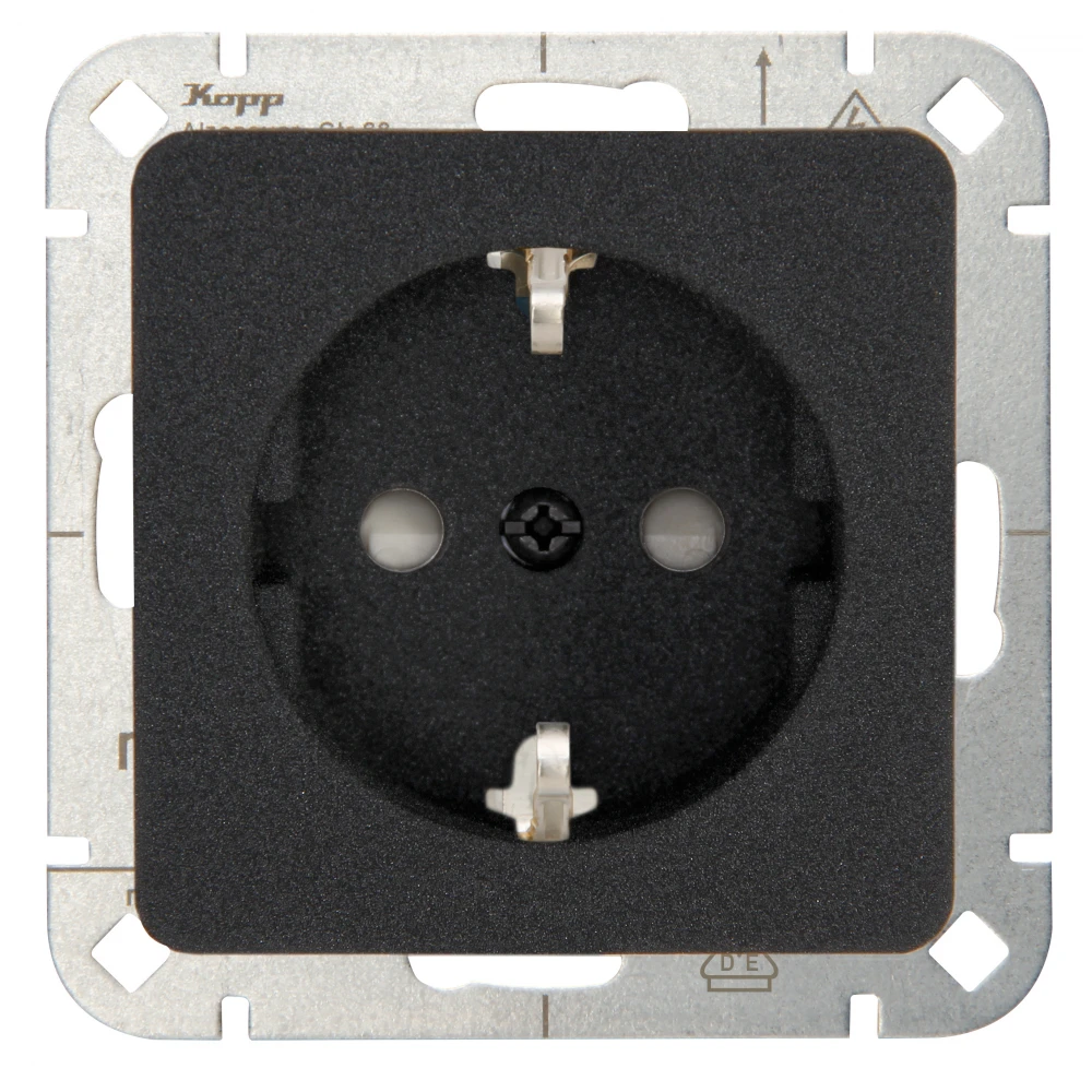 Πρίζα Σούκο Προστασίας Μονή Σε Ανθρακί Χρώμα 16A 250V HK02 - Kopp