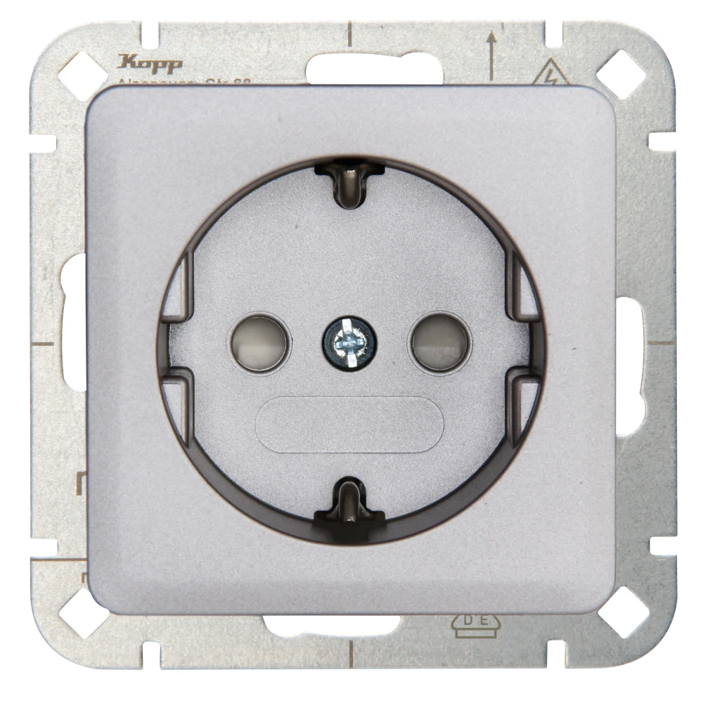 Πρίζα Σούκο Προστασίας Μονή Σε Ασημί Χρώμα 16A 250V HK02 - Kopp