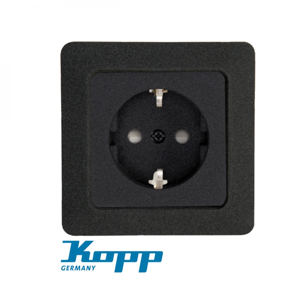 Πρίζα Σούκο Προστασίας Μονή Σε Ανθρακί Χρώμα 16A 250V HK02 - Kopp