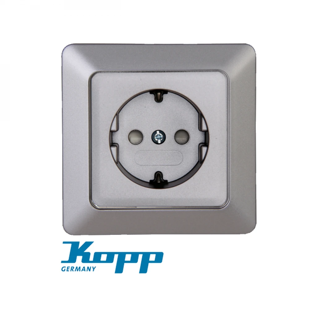 Πρίζα Σούκο Προστασίας Μονή Σε Ασημί Χρώμα 16A 250V HK02 - Kopp