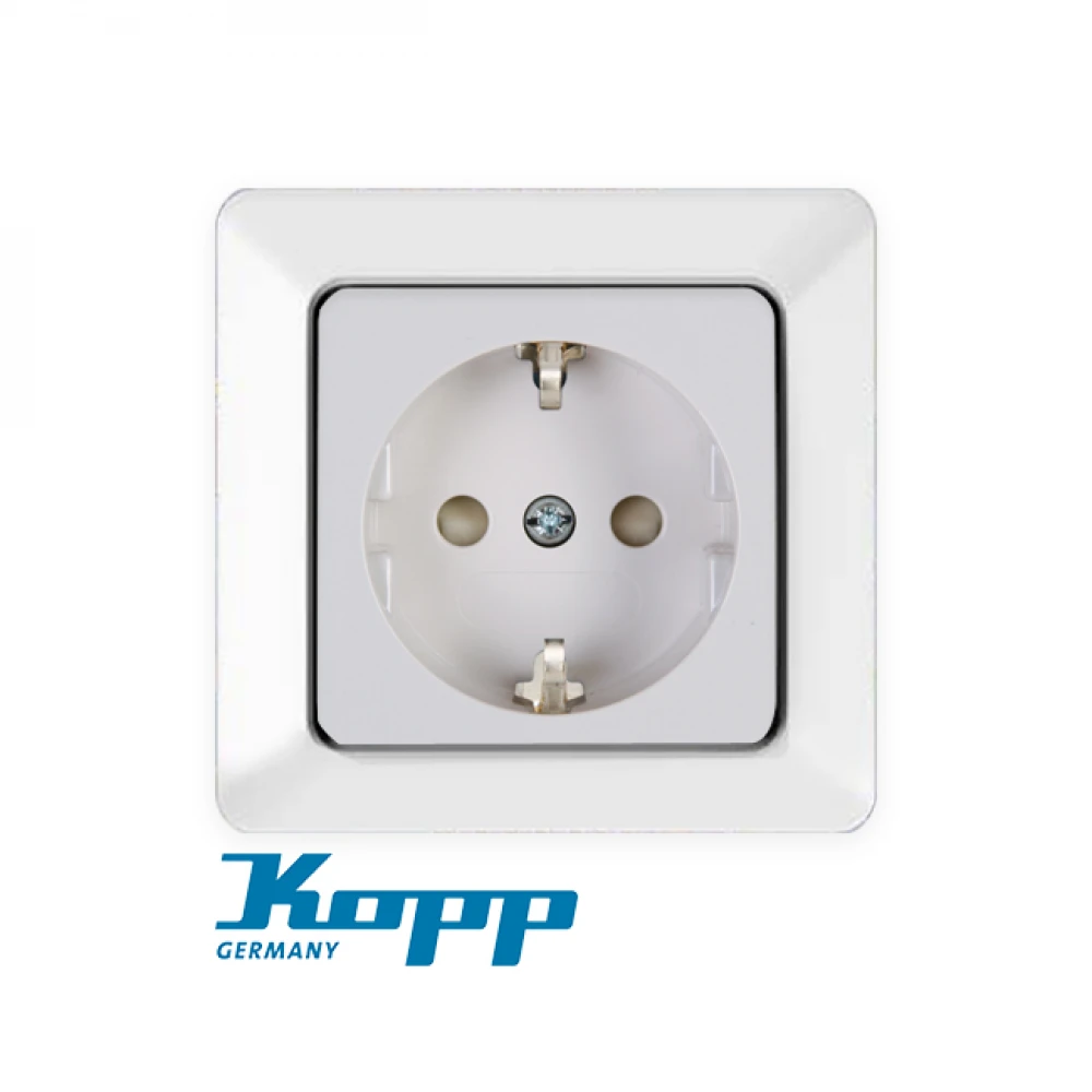 Πρίζα Σούκο Προστασίας Μονή Σε Λευκό Χρώμα 16A 250V HK02 - Kopp