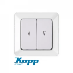 Μπουτόν Διπλός Ρολών Σε Λευκό Χρώμα 10A 250V HK02 - Kopp