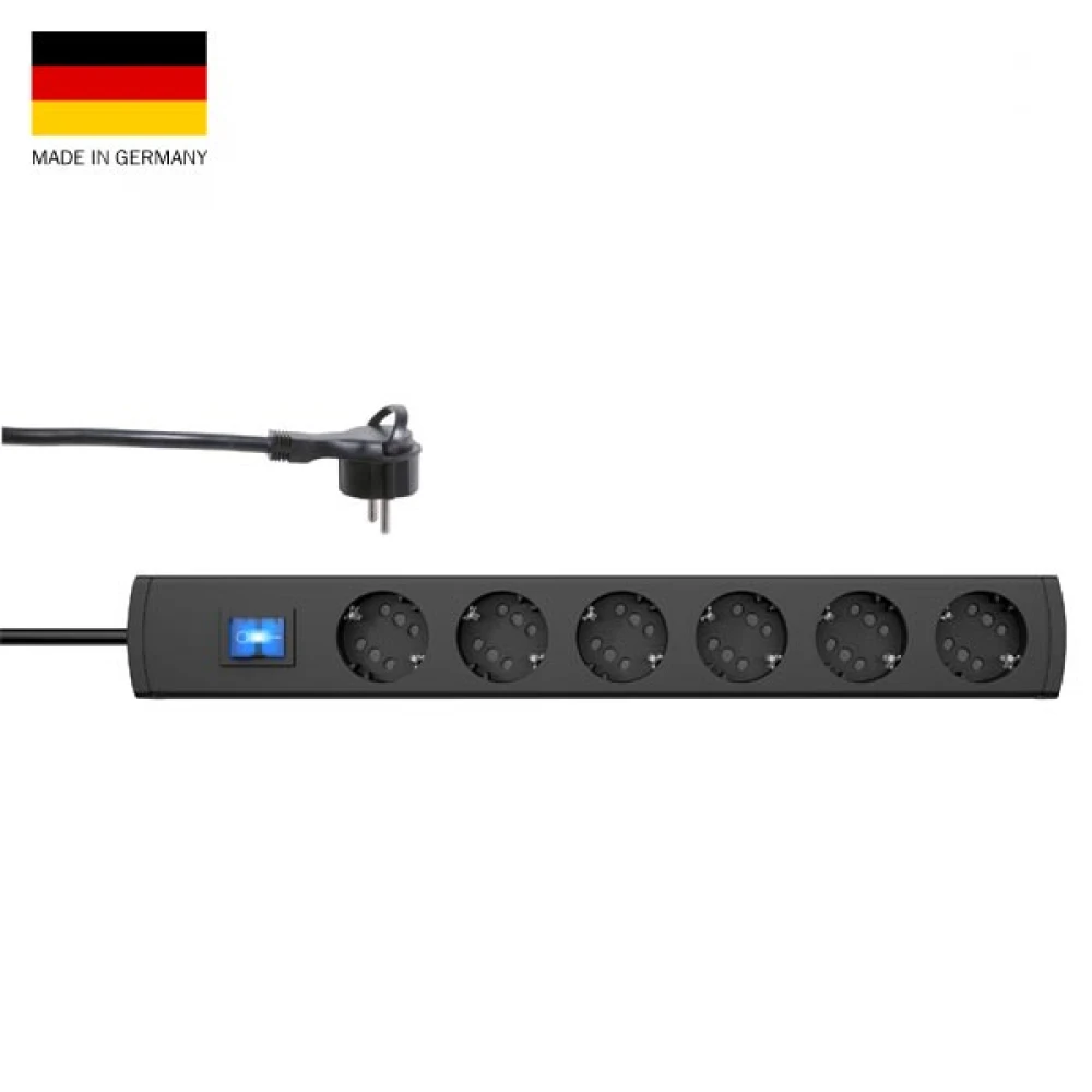 Πολύπριζο Πολλαπλών Θέσεων Εξαπλό Ανθρακί Με Διακόπτη Με Φις Πλακέ DUOversal PLUS - Kopp