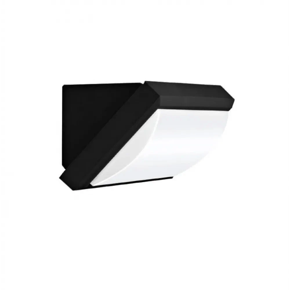LED Αδιάβροχο Πλαστικό Φωτιστικό Απλίκα Τοίχου Σκούρο Γκρι Με Οπαλ PC Κάλυμμα 12W IP65 4000K Angle - S LUCIDO