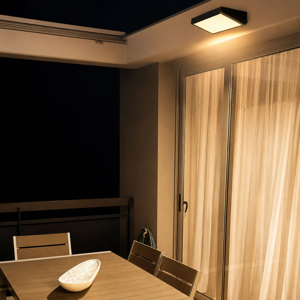 LED Αδιάβροχο Πλαστικό Φωτιστικό Απλίκα Τοίχου Σκούρο Γκρι Με Οπαλ PC Κάλυμμα 12W IP65 3000K Angle - S LUCIDO