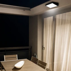 LED Αδιάβροχο Πλαστικό Φωτιστικό Απλίκα Τοίχου Σκούρο Γκρι Με Οπαλ PC Κάλυμμα 12W IP65 4000K Angle - S LUCIDO