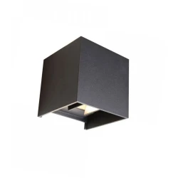 Led Απλίκα Up Down Mε Ρυθμιζόμενες Μοίρες Φωτισμού 5-90 - 6.8W IP54 10cm Μαύρο - Beam-BK LUCIDO