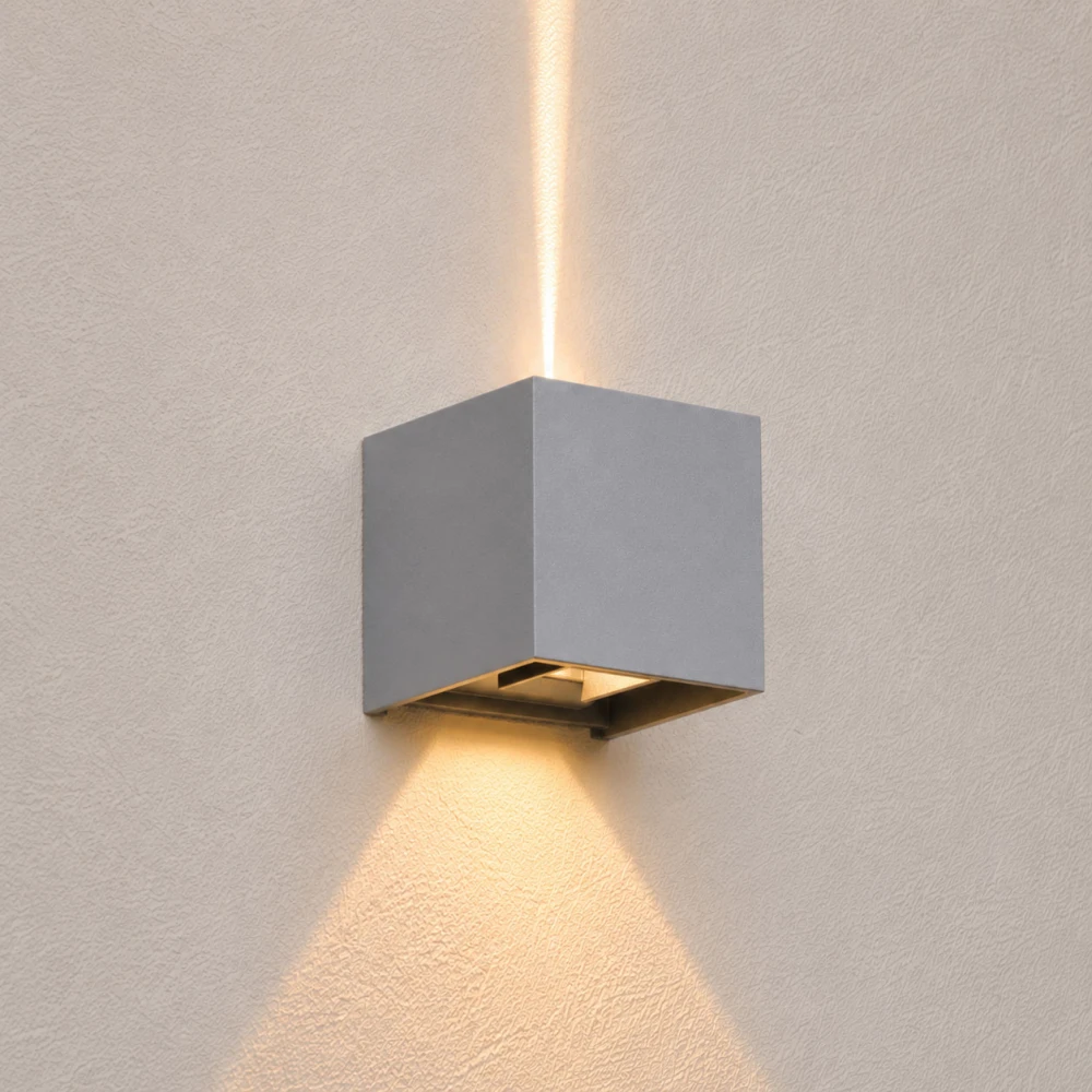 Led Απλίκα Up Down Mε Ρυθμιζόμενες Μοίρες Φωτισμού 5-90 - 6.8W IP54 10cm Σκούρο Γκρι - Beam-DG LUCIDO