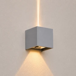 Led Απλίκα Up Down Mε Ρυθμιζόμενες Μοίρες Φωτισμού 5-90 - 6.8W IP54 10cm Σκούρο Γκρι - Beam-DG LUCIDO