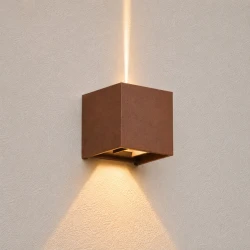 Led Απλίκα Up Down Mε Ρυθμιζόμενες Μοίρες Φωτισμού 5-90 - 6.8W IP54 10cm Σκουριά - Beam-RS LUCIDO