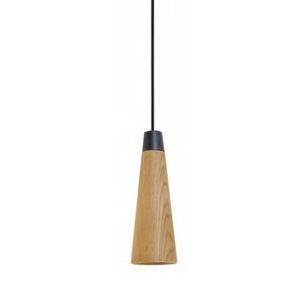 ΚΡΕΜΑΣΤΟ ΞΥΛΙΝΟ LED ΦΩΤΙΣΤΙΚΟ DIMMABLE 4W 360Lm 3000K Ø8cm ΜΑΥΡΟ / ΣΚΟΥΡΟ ΞΥΛΟ - CONO-BK - LUCIDO
