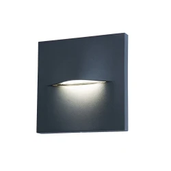 LED Φωτιστικό Διαδρόμου Εξωτερικού Χώρου 3W 3000K IP65 Σκούρο Γκρι Brow-SQ - LUCIDO