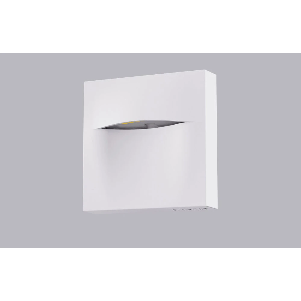 LED Φωτιστικό Διαδρόμου Εξωτερικού Χώρου 3W 3000K IP65 Λευκό Ματ Brow-SQ - LUCIDO
