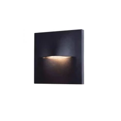 LED Φωτιστικό Διαδρόμου Εξωτερικού Χώρου 3W 3000K IP65 Μαύρο Brow-SQ - LUCIDO