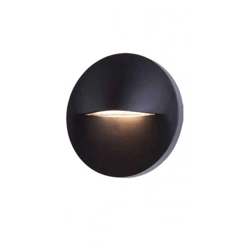 LED Φωτιστικό Διαδρόμου Εξωτερικού Χώρου 3W 3000K IP65 Μαύρο Brow-RD - LUCIDO