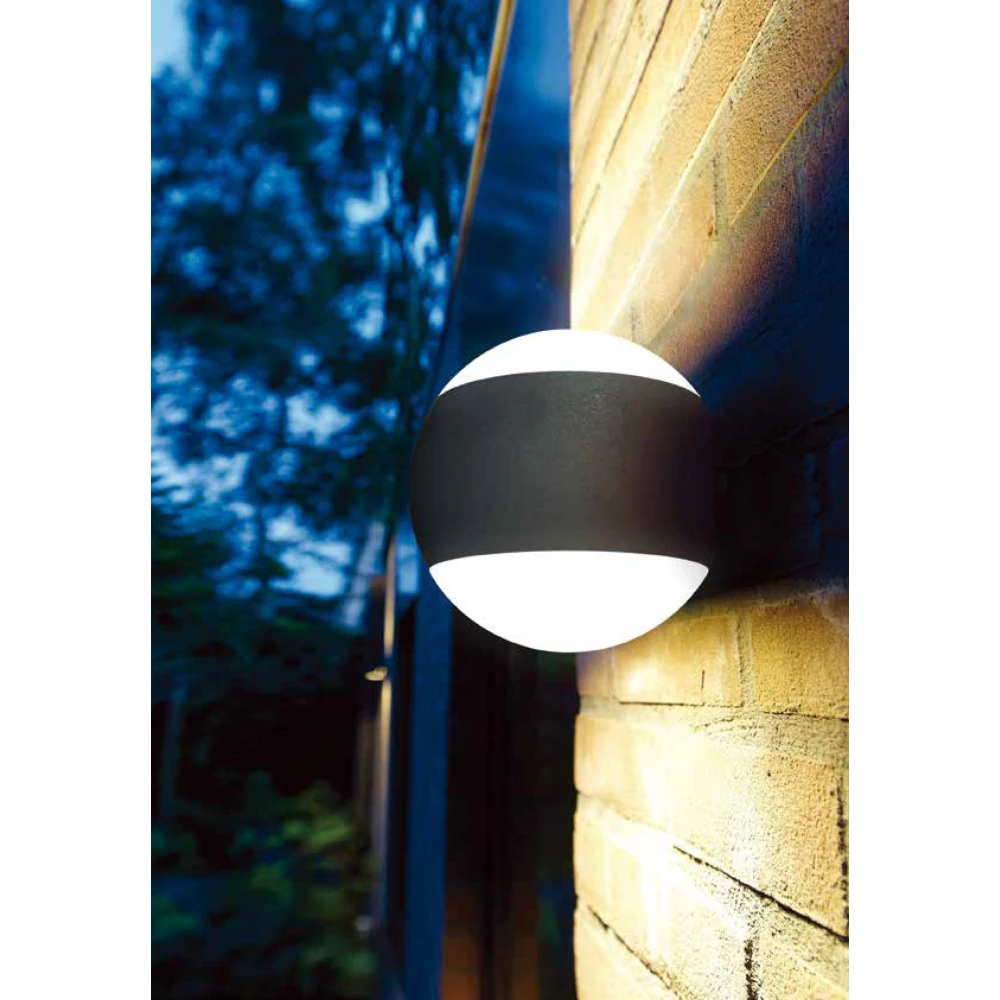 Led Απλίκα Εξωτερικού Χώρου σε Σκουρο Γκρι 12cm 10W IP65 3000K UP-DOWN Buck - LUCIDO