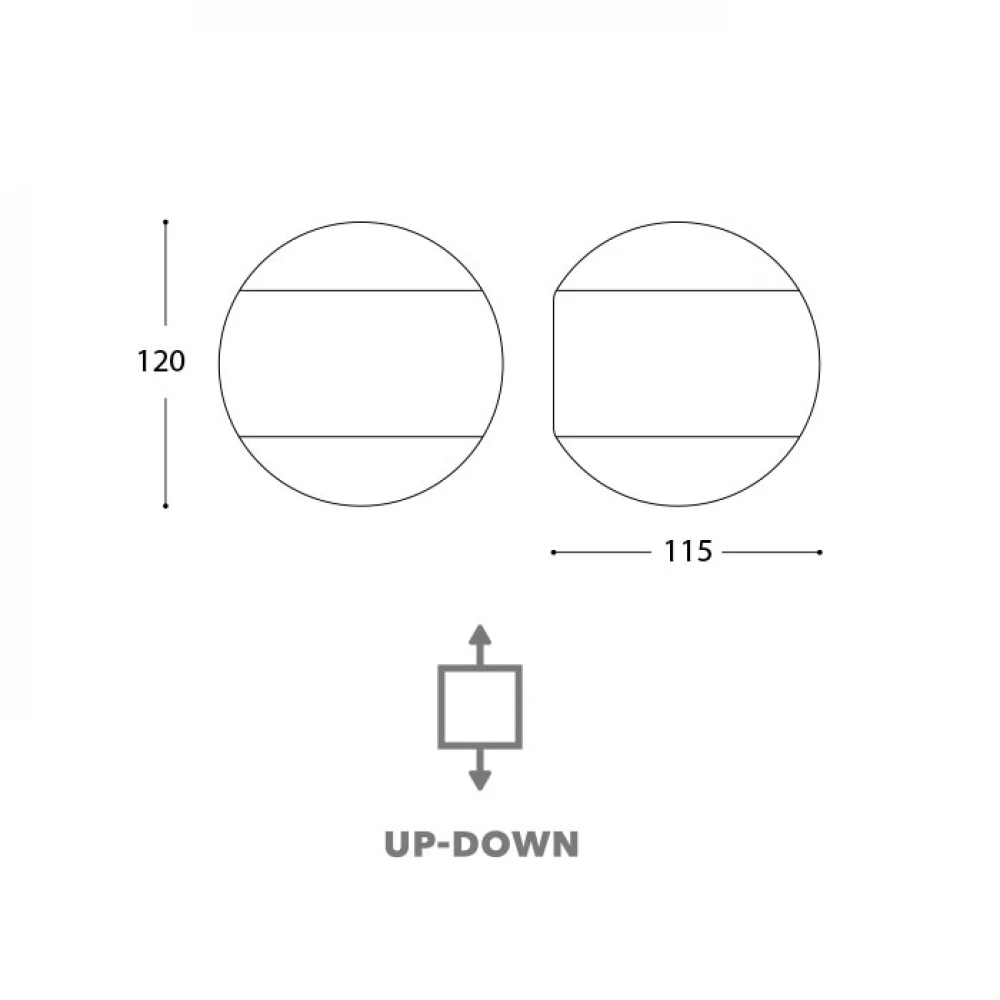 Led Απλίκα Εξωτερικού Χώρου σε Ματ Λευκό 12cm 10W IP65 3000K UP-DOWN Buck - LUCIDO