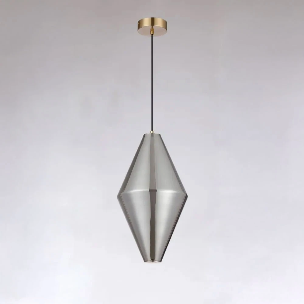 Κρεμαστό LED Φωτιστικό Antique Brass από Αλουμίνιο με Φιμέ Γυαλί 20W 1600lm 3000K Dimmable 50x25cm - Candy-A - LUCIDO