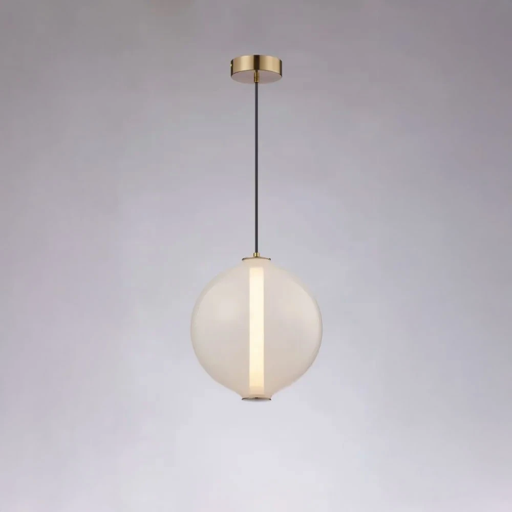 Κρεμαστό LED Φωτιστικό Antique Brass από Αλουμίνιο με Λευκό Ματ Γυαλί 12W 960lm 3000K Dimmable 32x30cm - Candy-B - LUCIDO