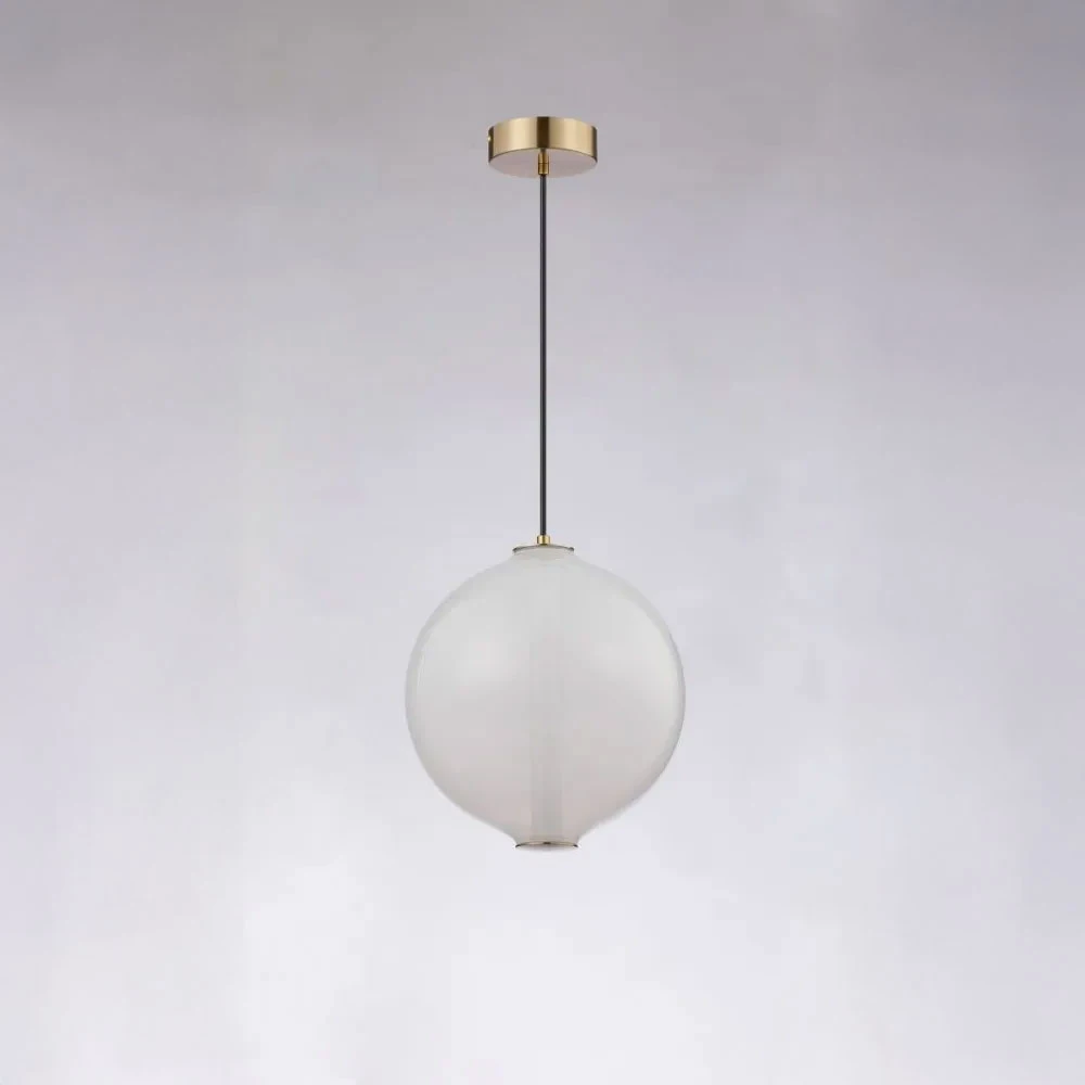 Κρεμαστό LED Φωτιστικό Antique Brass από Αλουμίνιο με Λευκό Ματ Γυαλί 12W 960lm 3000K Dimmable 32x30cm - Candy-B - LUCIDO