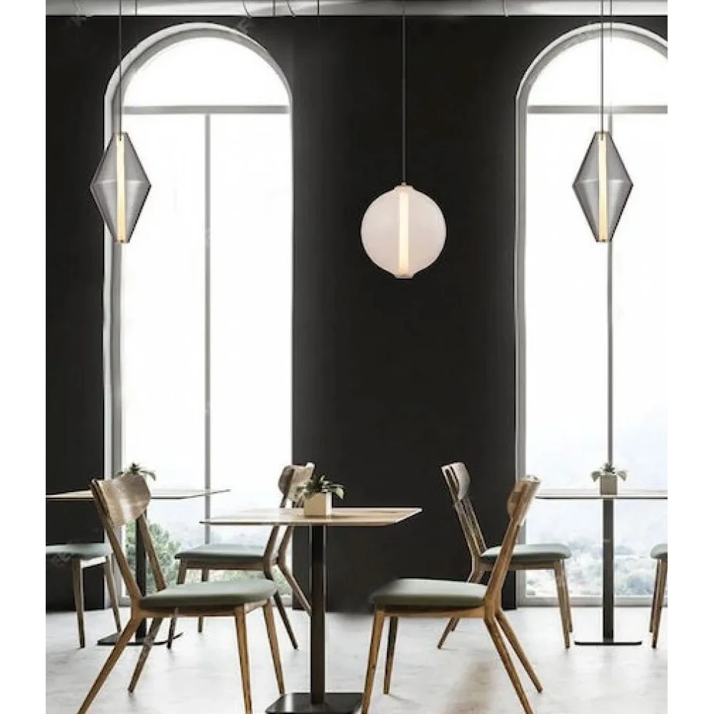 Κρεμαστό LED Φωτιστικό Antique Brass από Αλουμίνιο με Φιμέ Γυαλί 20W 1600lm 3000K Dimmable 50x25cm - Candy-A - LUCIDO