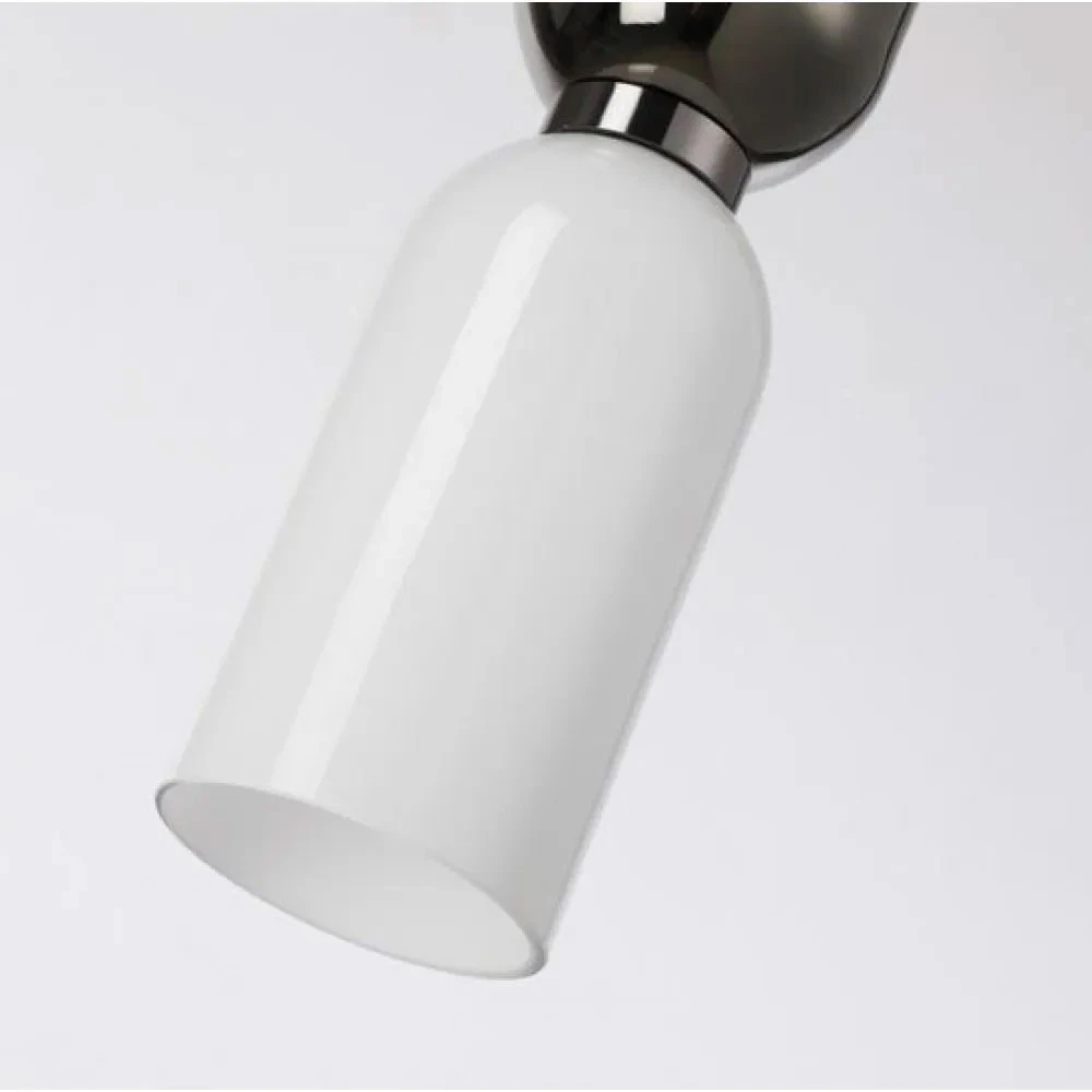 Κρεμαστό Φωτιστικό από Ατσάλι και Γυαλί σε Pearl Black με Opal Γυαλί E27 Max 15W 11cm Duo-BK - LUCIDO