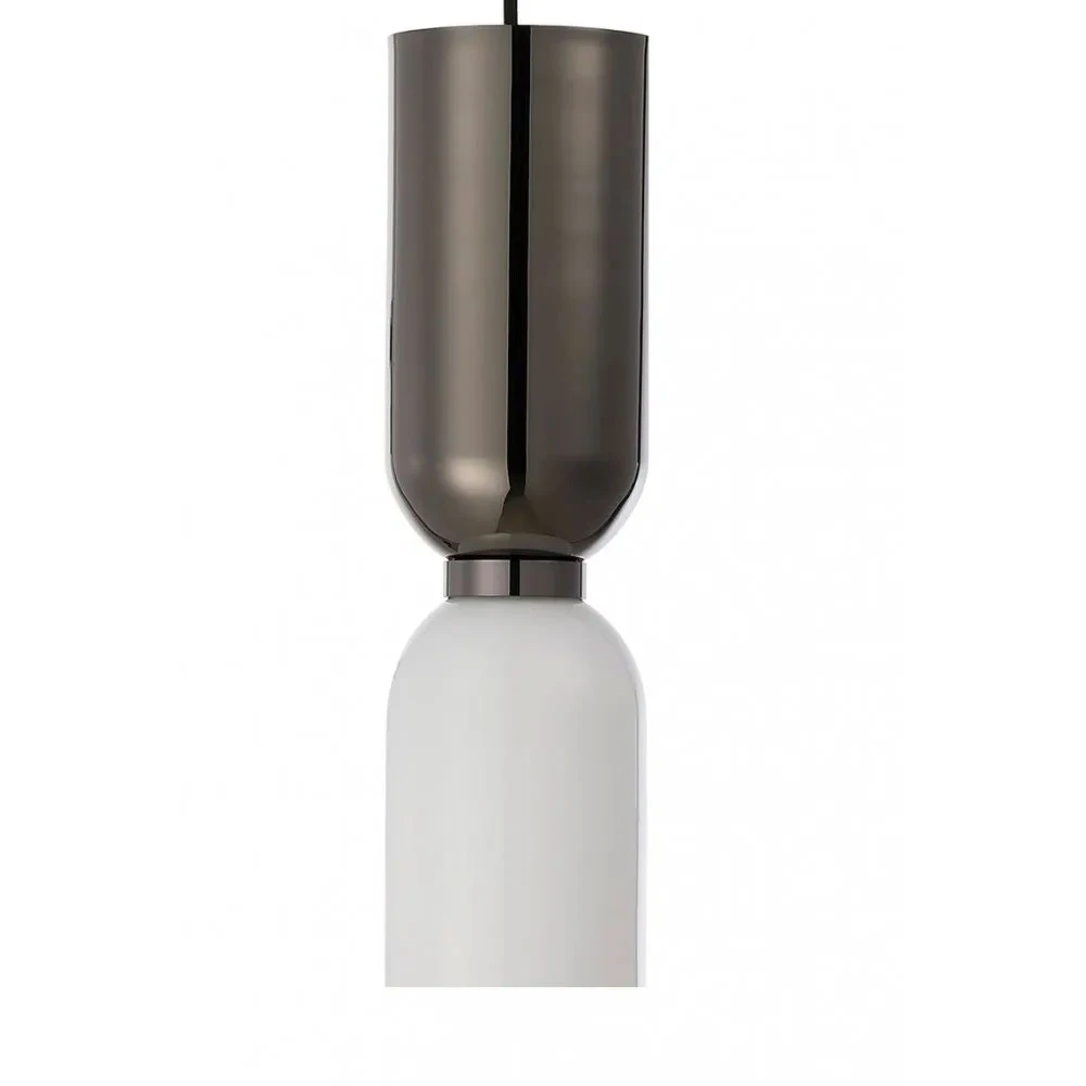 Κρεμαστό Φωτιστικό από Ατσάλι και Γυαλί σε Pearl Black με Opal Γυαλί E27 Max 15W 11cm Duo-BK - LUCIDO