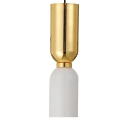 Κρεμαστό Φωτιστικό από Ατσάλι και Γυαλί σε Shiny Gold με Opal Γυαλί E27 Max 15W 11cm Duo-GD - LUCIDO